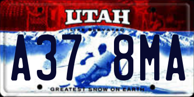 UT license plate A378MA