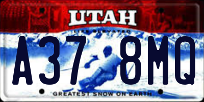 UT license plate A378MQ