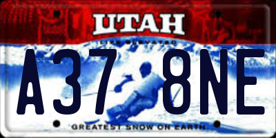 UT license plate A378NE