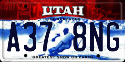 UT license plate A378NG