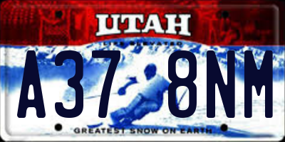 UT license plate A378NM