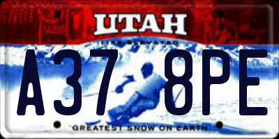 UT license plate A378PE