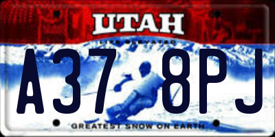 UT license plate A378PJ