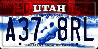 UT license plate A378RL