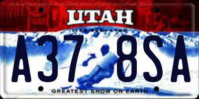 UT license plate A378SA