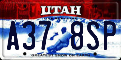 UT license plate A378SP