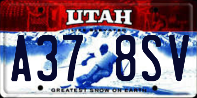 UT license plate A378SV