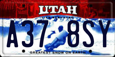 UT license plate A378SY