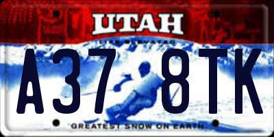 UT license plate A378TK