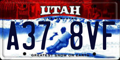 UT license plate A378VF