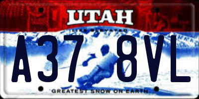 UT license plate A378VL