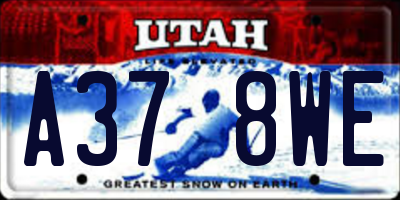 UT license plate A378WE