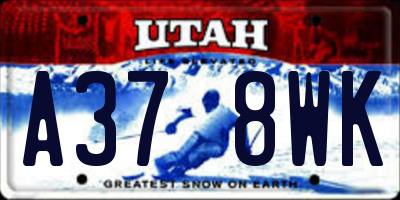 UT license plate A378WK