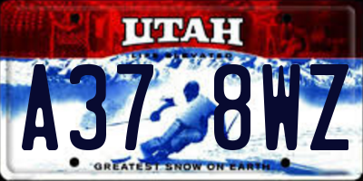 UT license plate A378WZ