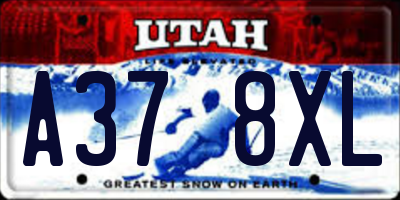 UT license plate A378XL