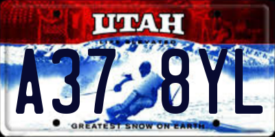 UT license plate A378YL