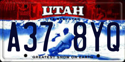 UT license plate A378YQ