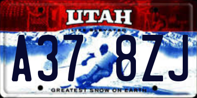 UT license plate A378ZJ