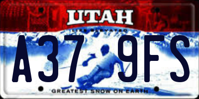 UT license plate A379FS