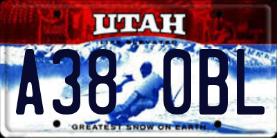 UT license plate A380BL