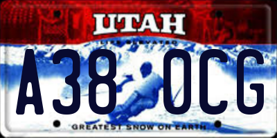 UT license plate A380CG