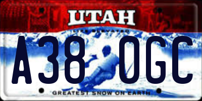 UT license plate A380GC