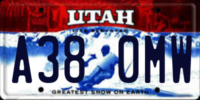 UT license plate A380MW