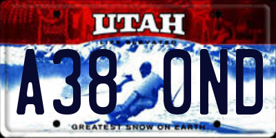 UT license plate A380ND