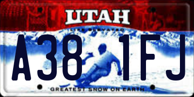 UT license plate A381FJ