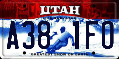 UT license plate A381FO
