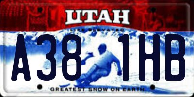 UT license plate A381HB