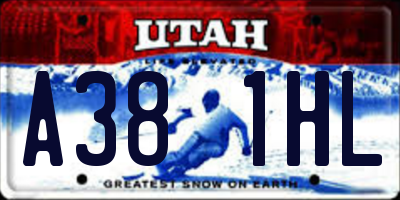 UT license plate A381HL