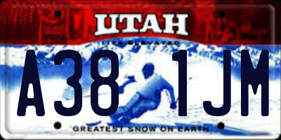 UT license plate A381JM