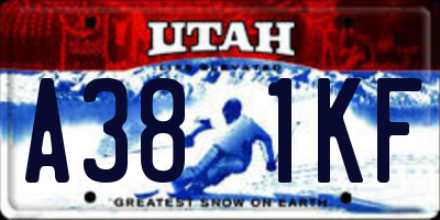 UT license plate A381KF