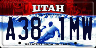UT license plate A381MW
