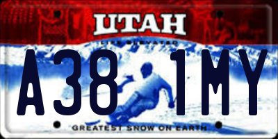 UT license plate A381MY