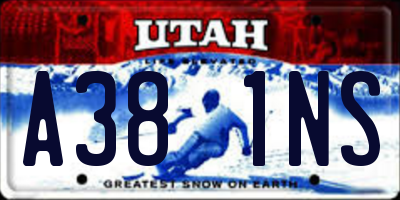 UT license plate A381NS