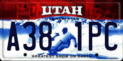UT license plate A381PC