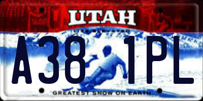 UT license plate A381PL
