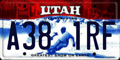 UT license plate A381RF