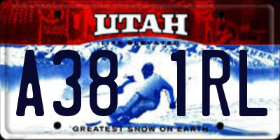 UT license plate A381RL
