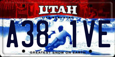 UT license plate A381VE