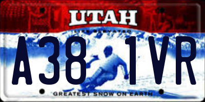 UT license plate A381VR