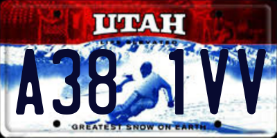 UT license plate A381VV