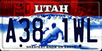UT license plate A381WL