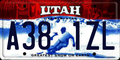 UT license plate A381ZL