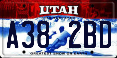 UT license plate A382BD