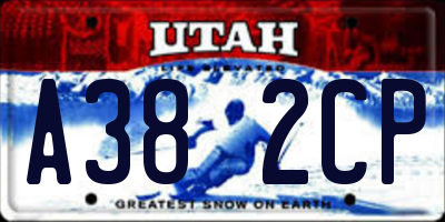 UT license plate A382CP