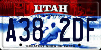 UT license plate A382DF