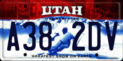 UT license plate A382DV